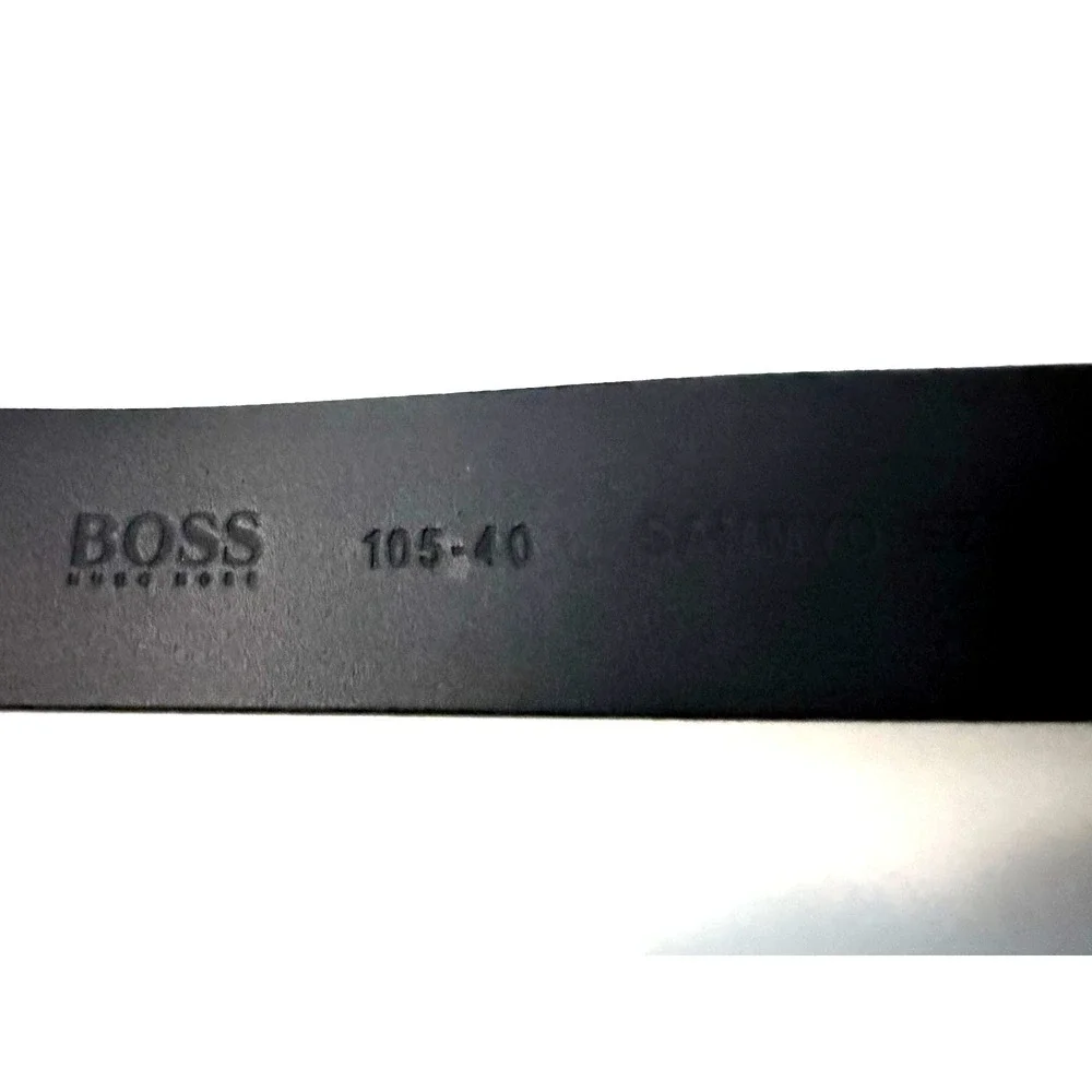 Hugo Boss Mens Leather Belt Black Size 105-40 Fits 38